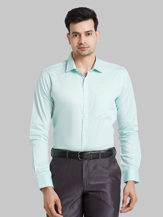 Park Avenue Blue Solid Slim Fit Cotton Formal Shirt
