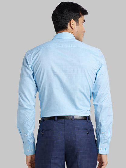 Park Avenue Blue Solid Slim Fit Cotton Formal Shirt