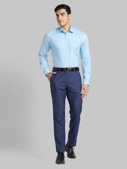 Park Avenue Blue Solid Slim Fit Cotton Formal Shirt