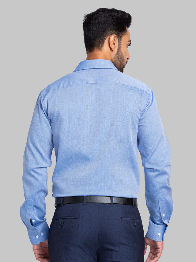 Park Avenue Blue Structure Slim Fit Cotton Formal Shirt