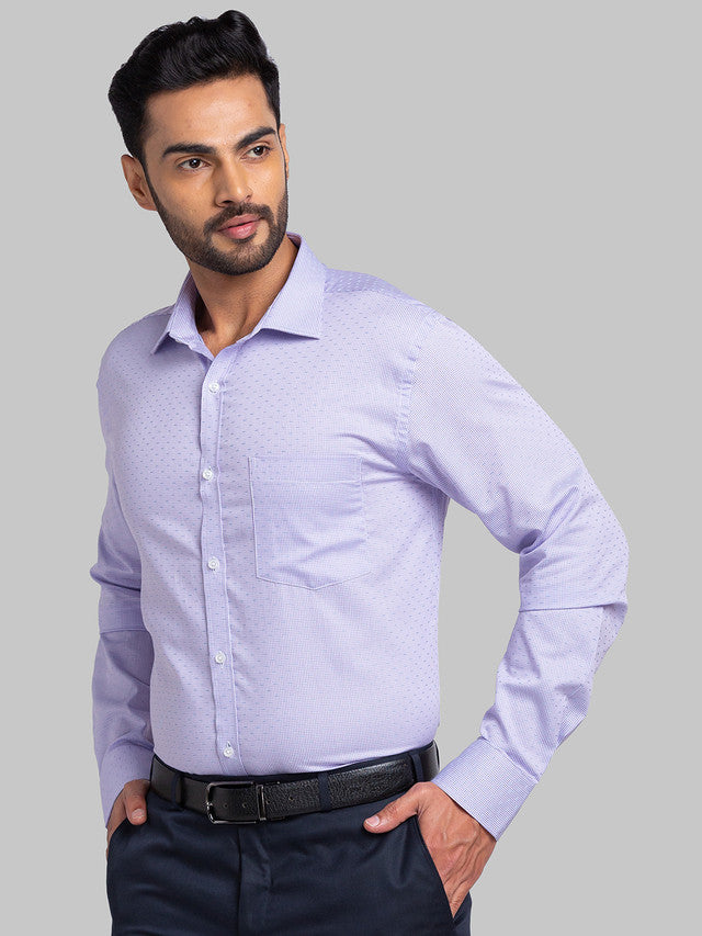Park Avenue Purple Structure Slim Fit Cotton Formal Shirt