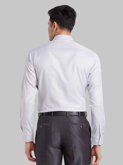 Park Avenue Men Grey Structure Slim Fit Cotton Shirt