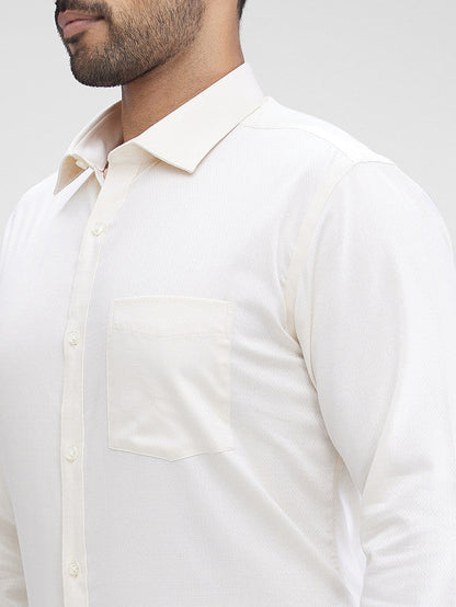 Park Avenue Men Brown Structured Slim Fit Cotton Formal Shirt