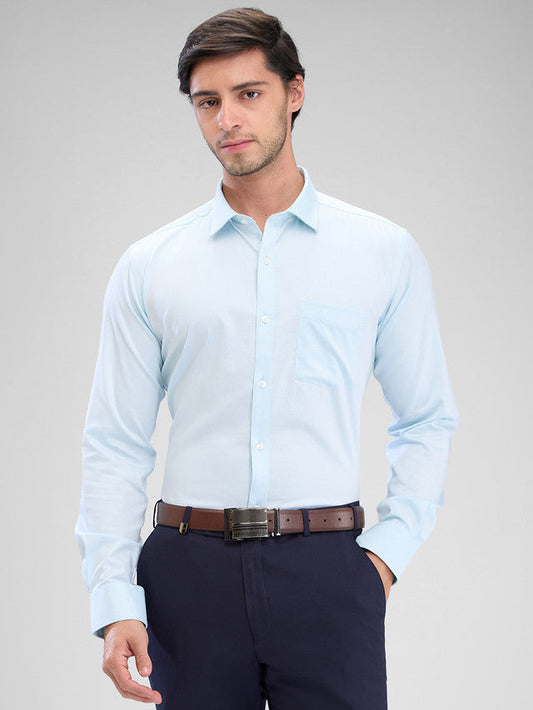 Park Avenue Green Structure Slim Fit Cotton Formal Shirt