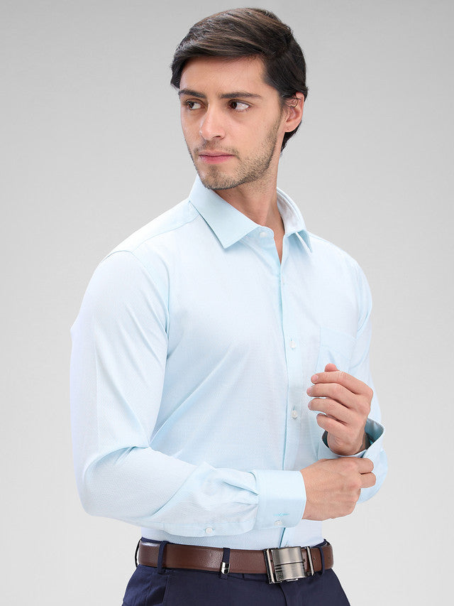 Park Avenue Green Structure Slim Fit Cotton Formal Shirt