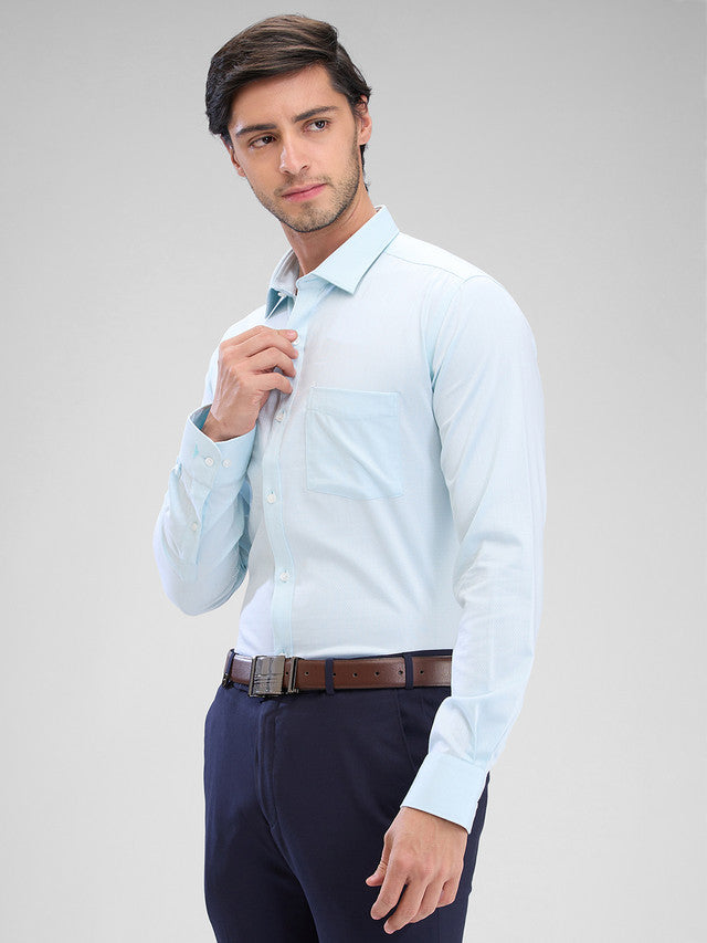 Park Avenue Green Structure Slim Fit Cotton Formal Shirt