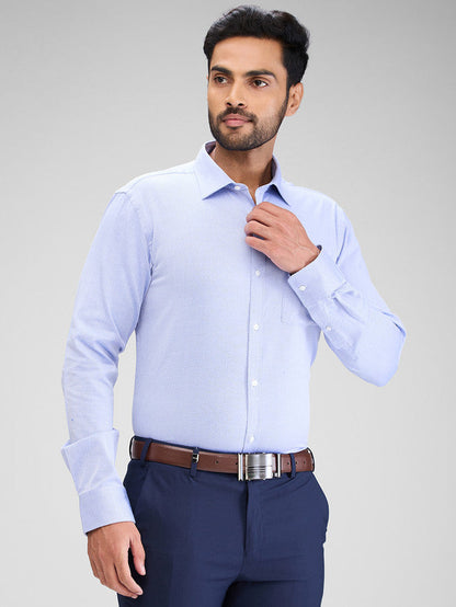 Park Avenue Blue Structure Slim Fit Cotton Formal Shirt