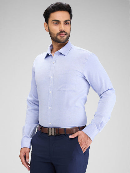 Park Avenue Blue Structure Slim Fit Cotton Formal Shirt