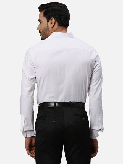 Park Avenue Men White Twill Slim Fit Cotton Formal Shirts