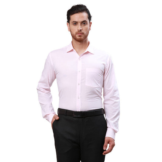 Park Avenue Pink Dobby Slim Fit Full Sleeve Cotton Shirt