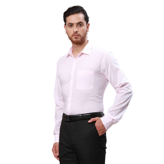 Park Avenue Pink Dobby Slim Fit Full Sleeve Cotton Shirt