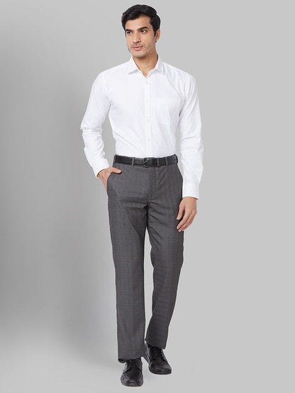 Park Avenue Men White Herringbone Slim Fit Cotton Blend Shirt