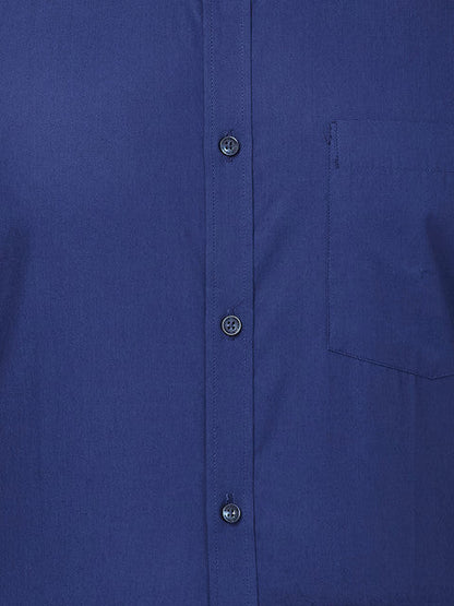 Park Avenue Men Blue Solid Slim Fit Cotton Shirt