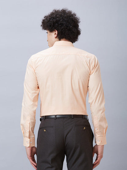 Park Avenue Orange Solid Slim Fit Cotton Formal Shirt