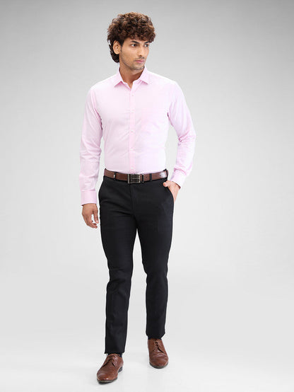 Park Avenue Red Structure Slim Fit Cotton Formal Shirt