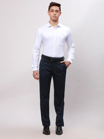 Park Avenue Men Blue Slim Fit Stripe Cotton Shirts