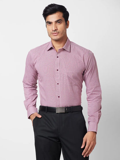 Park Avenue Men Maroon Checks Slim Fit Cotton Shirt