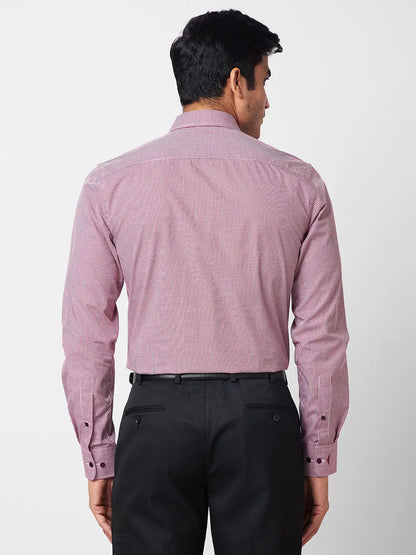 Park Avenue Men Maroon Checks Slim Fit Cotton Shirt