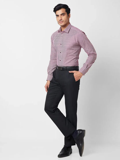 Park Avenue Men Maroon Checks Slim Fit Cotton Shirt