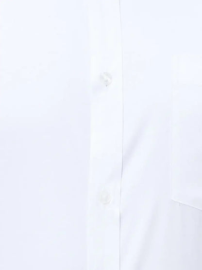 Park Avenue Men White Structure Slim Fit Polyester Blend Formal Shirt