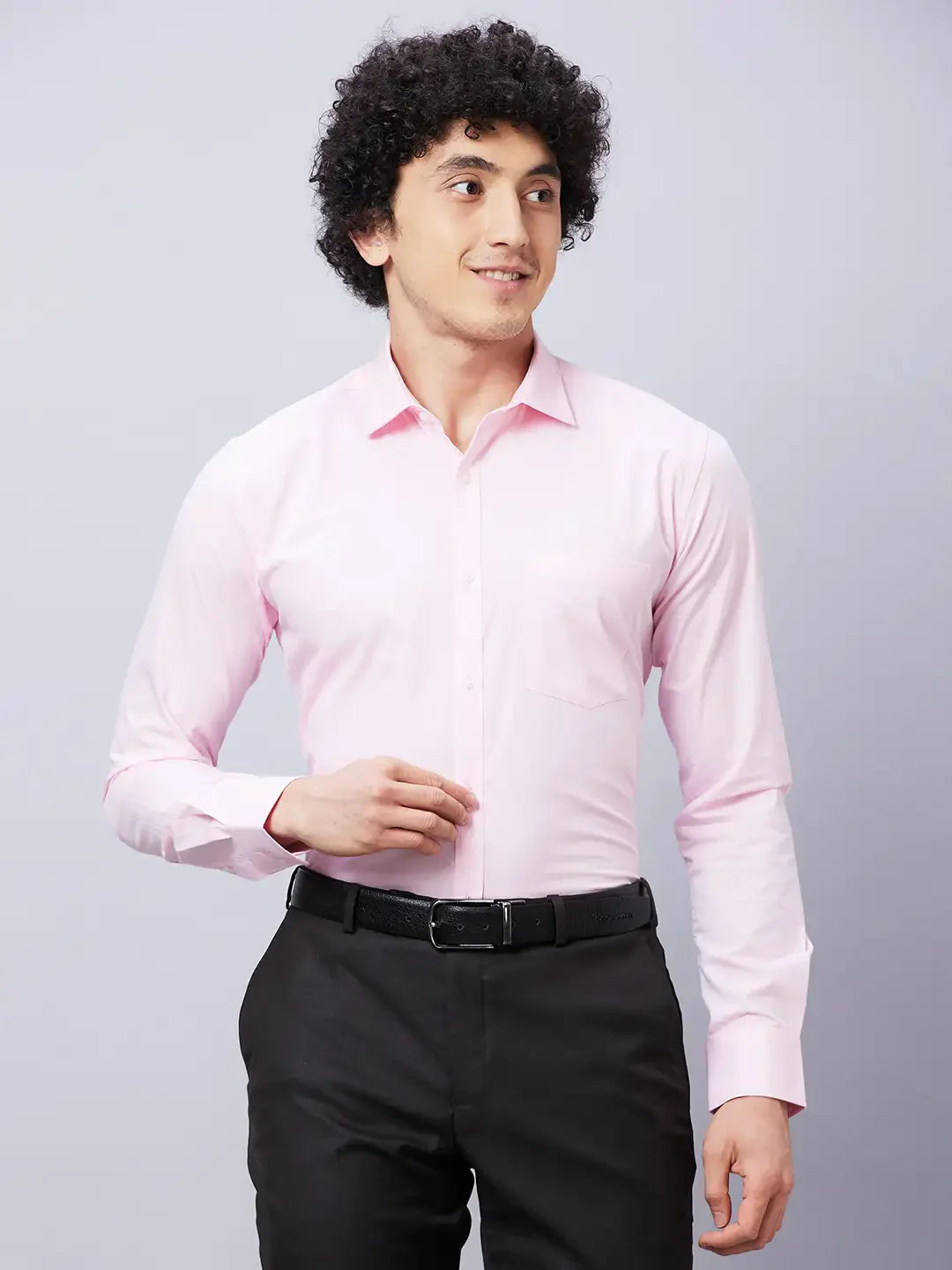 Park Avenue Men Red Solid Slim Fit Cotton Shirts