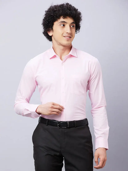 Park Avenue Men Red Solid Slim Fit Cotton Shirts