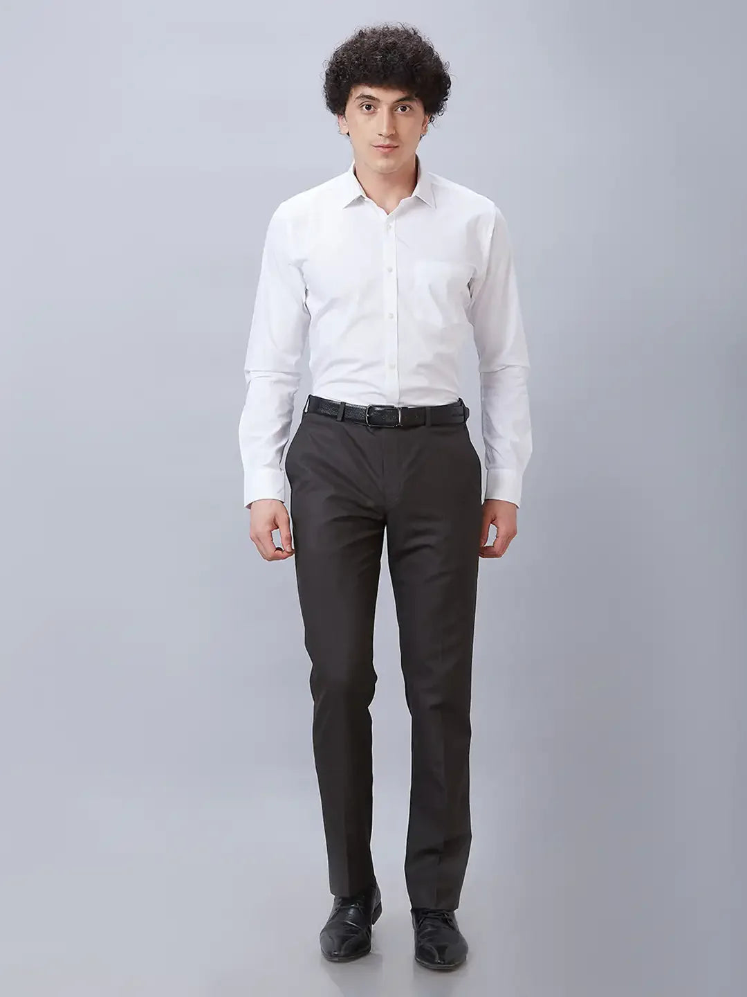 Park Avenue Men White Slim Fit Solid Cotton Shirts