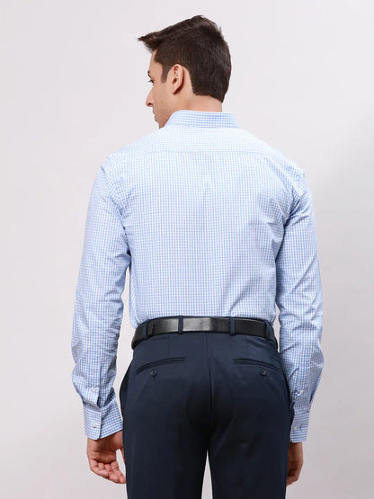 Park Avenue Men Blue Slim Fit Checks Cotton Shirts