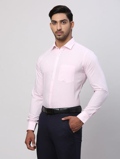 Park Avenue Men Pink Solid Slim Fit Polyester Blend Formal Shirt