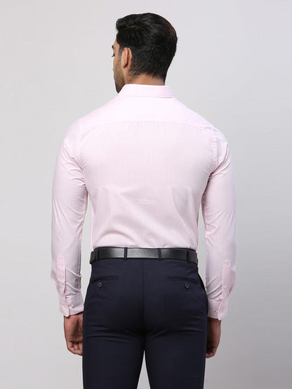 Park Avenue Men Pink Solid Slim Fit Polyester Blend Formal Shirt
