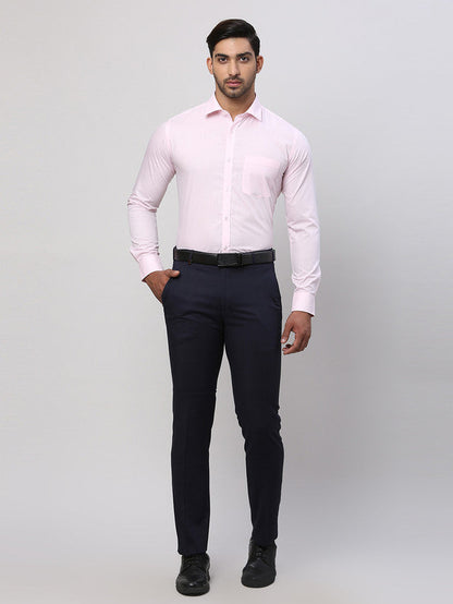 Park Avenue Men Pink Solid Slim Fit Polyester Blend Formal Shirt