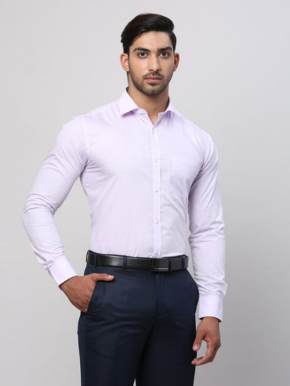 Park Avenue Purple Solid Slim Fit Polyester Blend Formal Shirt