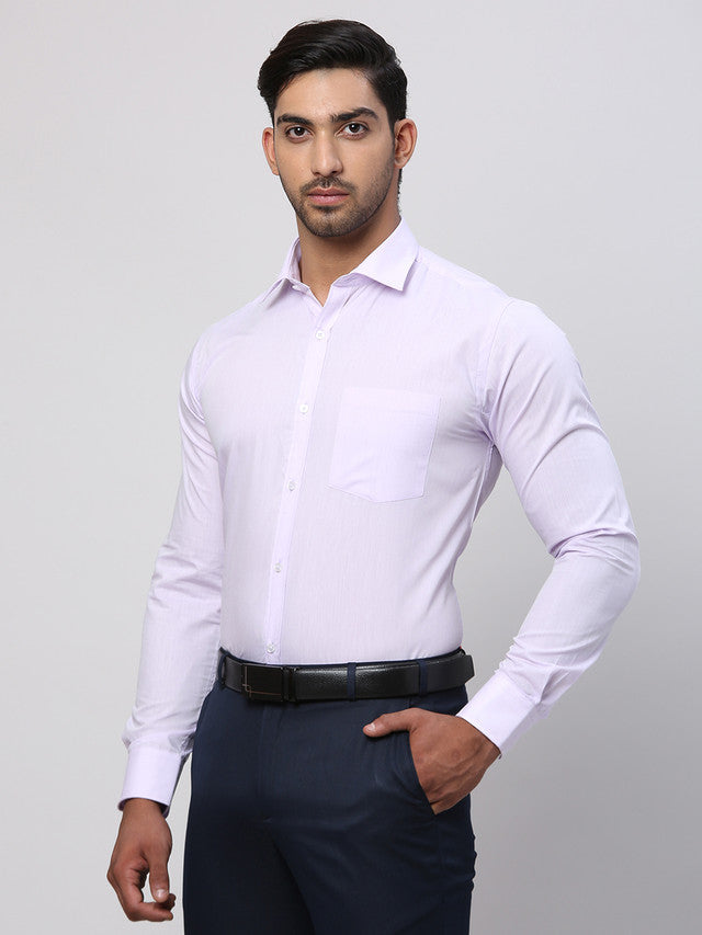 Park Avenue Purple Solid Slim Fit Polyester Blend Formal Shirt