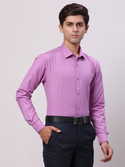 Park Avenue Purple Fil-A-Fil Slim Fit Cotton Blend Formal Shirt