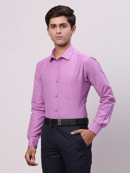 Park Avenue Purple Fil-A-Fil Slim Fit Cotton Blend Formal Shirt