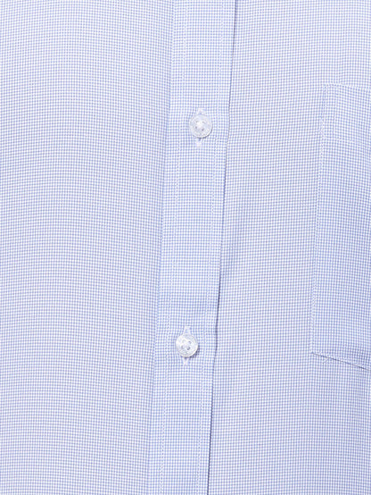 Park Avenue Blue Structure Slim Fit Full Sleeve Cotton Blend Shirt