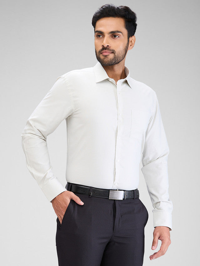 Park Avenue Green Structure Slim Fit Cotton Blend Formal Shirt