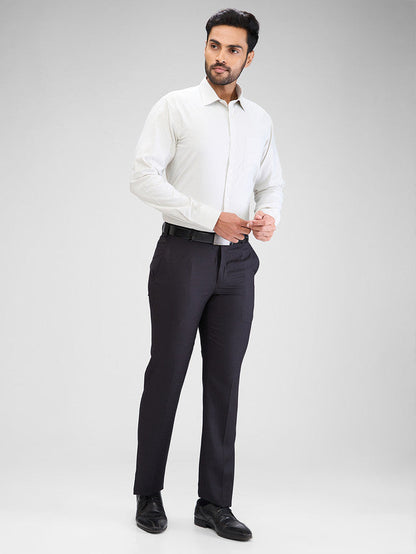 Park Avenue Green Structure Slim Fit Cotton Blend Formal Shirt