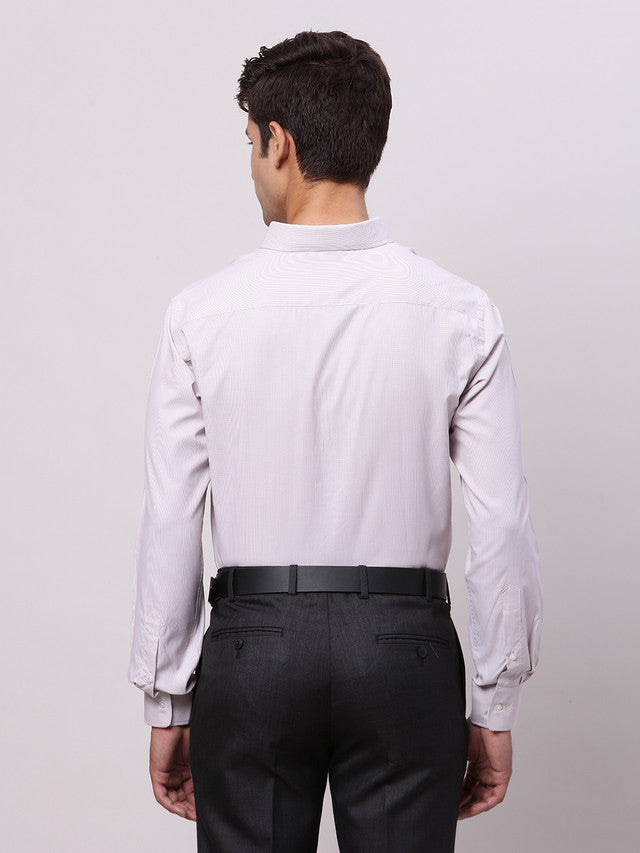 Park Avenue Grey Structure Slim Fit Full Sleeve Cotton Blend Shirt