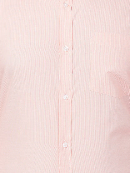 Park Avenue Men Orange Self Design Slim Fit Full Sleeve Semi Cut Away Collar Shirt