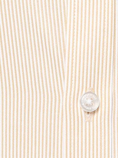 Park Avenue Men Yellow Striped Slim Fit Full Sleeve Semi Cut Away Collar Shirt