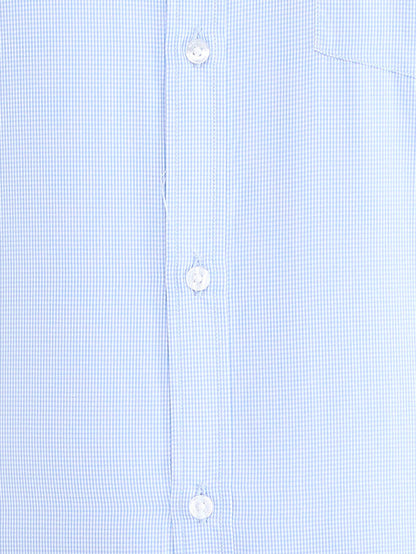 Park Avenue Blue Structure Slim Fit Cotton Blend Formal Shirt
