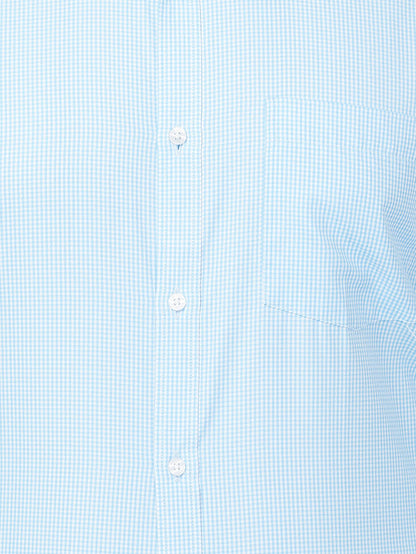 Park Avenue Blue Structure Slim Fit Full Sleeve Cotton Blend Shirt