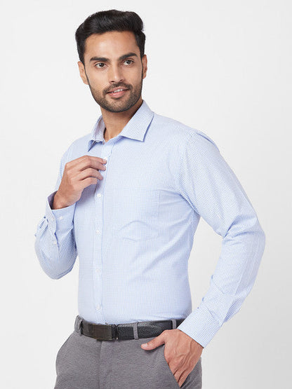 Park Avenue Men Blue Slim Fit Checks Shirt