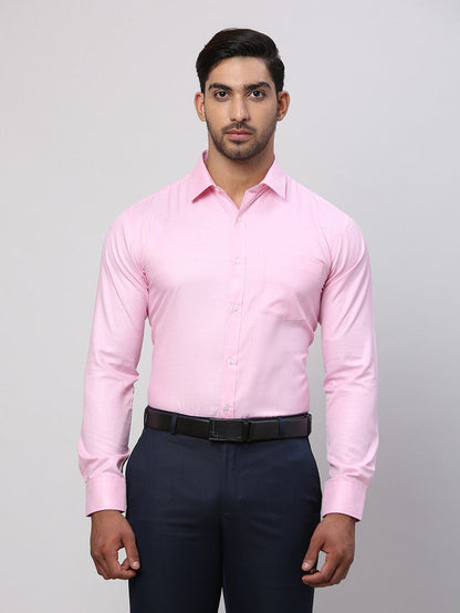 Park Avenue Men Pink Structured Slim Fit Cotton Blend Formal Shirt