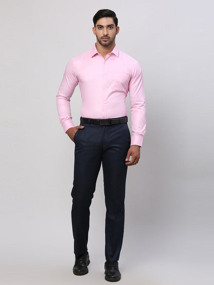 Park Avenue Men Pink Structured Slim Fit Cotton Blend Formal Shirt