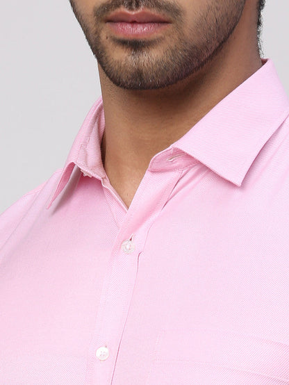 Park Avenue Men Pink Structured Slim Fit Cotton Blend Formal Shirt