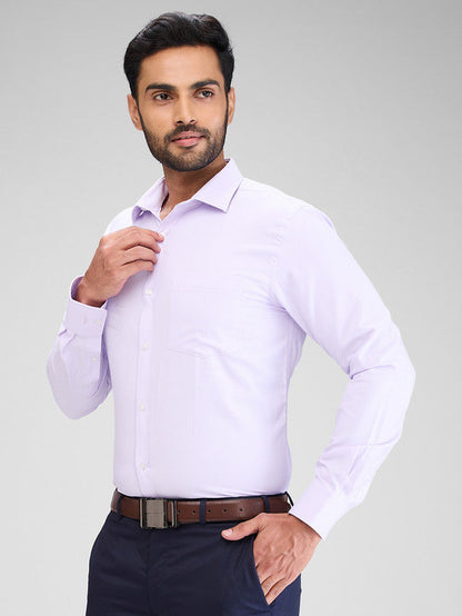 Park Avenue Purple Structure Slim Fit Cotton Blend Formal Shirt