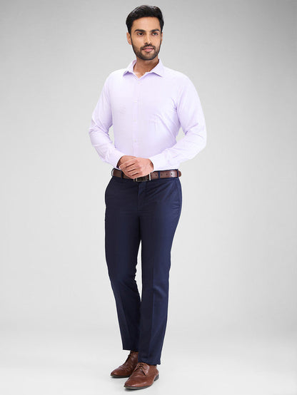 Park Avenue Purple Structure Slim Fit Cotton Blend Formal Shirt
