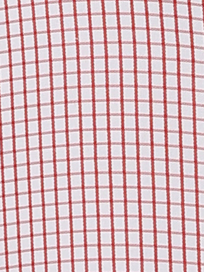 Park Avenue Men Red Checkered Slim Fit Full Sleeve Semi Cut Away Collar Shirt
